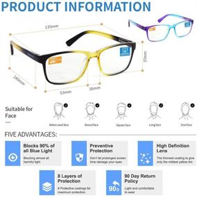 img 1 attached to 👓 Blue Light Blocking Progressive Multifocus Reading Glasses for Women and Men with Spring Hinge - No Line Multifocal Readers