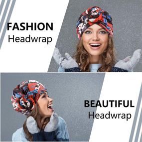 img 1 attached to 🧣 Stylish Preknotted African Pattern Headwrap - Set of 6 Pre-Tied Bonnet Turbans for Women Beanie Cap Hat