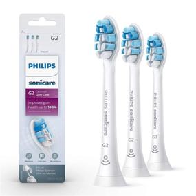 img 4 attached to 🦷 Philips Sonicare Genuine G2 Optimal Gum Health Toothbrush Heads - 3 Pack Brush Heads, White (HX9033/65) for Enhanced Oral Hygiene