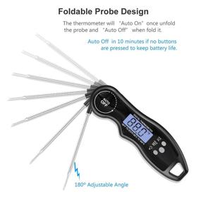 img 1 attached to 🌡️ SAUNORCH Waterproof Digital Meat Thermometer with Backlight and Magnet – Ideal for BBQ, Cooking, and Candy Making, Instant Read Food Thermometer with Probe