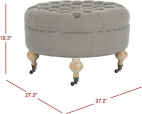 img 1 attached to Safavieh Clara Round Ottoman Beige Furniture