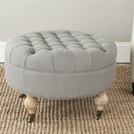 safavieh clara round ottoman beige furniture logo