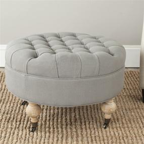 img 3 attached to Safavieh Clara Round Ottoman Beige Furniture