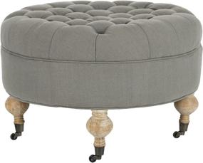 img 2 attached to Safavieh Clara Round Ottoman Beige Furniture