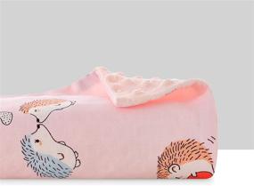 img 1 attached to 🦔 Jay & Ava Premium Cotton & Minky Dotted Backing Baby Blanket, Double Layer, Ultra Soft Crib, Nursery, Stroller, Receiving Blanket for Girls, Boys, Newborns - Pink Hedgehog