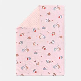 img 3 attached to 🦔 Jay & Ava Premium Cotton & Minky Dotted Backing Baby Blanket, Double Layer, Ultra Soft Crib, Nursery, Stroller, Receiving Blanket for Girls, Boys, Newborns - Pink Hedgehog