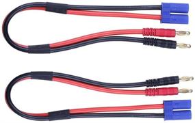 img 3 attached to 🔌 2-Pack Silicone Wire Charger Cable Adapter: EC5 Male Connector to 4.0mm Banana Male Plug for Lipo Battery Balance Charging, 30cm Length - Ideal for RC Helicopters, Vehicles, and Toys