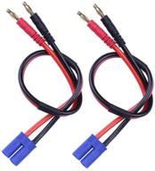 🔌 2-pack silicone wire charger cable adapter: ec5 male connector to 4.0mm banana male plug for lipo battery balance charging, 30cm length - ideal for rc helicopters, vehicles, and toys logo