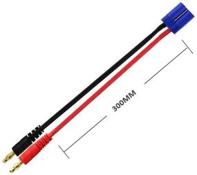 img 2 attached to 🔌 2-Pack Silicone Wire Charger Cable Adapter: EC5 Male Connector to 4.0mm Banana Male Plug for Lipo Battery Balance Charging, 30cm Length - Ideal for RC Helicopters, Vehicles, and Toys