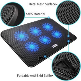 img 1 attached to 🔥 ICE COOREL Laptop Cooling Cooler Pad - 6 Quiet Cooling Fans, 5 Adjustable Heights - for 15.6 14 13 Inch Laptops - 2 USB 2.0 Ports - Adjustable Wind Speed