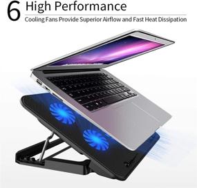 img 3 attached to 🔥 ICE COOREL Laptop Cooling Cooler Pad - 6 Quiet Cooling Fans, 5 Adjustable Heights - for 15.6 14 13 Inch Laptops - 2 USB 2.0 Ports - Adjustable Wind Speed