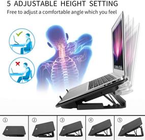 img 2 attached to 🔥 ICE COOREL Laptop Cooling Cooler Pad - 6 Quiet Cooling Fans, 5 Adjustable Heights - for 15.6 14 13 Inch Laptops - 2 USB 2.0 Ports - Adjustable Wind Speed