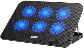 img 4 attached to 🔥 ICE COOREL Laptop Cooling Cooler Pad - 6 Quiet Cooling Fans, 5 Adjustable Heights - for 15.6 14 13 Inch Laptops - 2 USB 2.0 Ports - Adjustable Wind Speed
