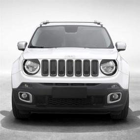 img 3 attached to 🚘 Enhance Your Jeep Renegade's Appearance with 7pcs Black ABS Front Grill Guard Grille Insert Cover Trim for 2015-2017