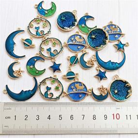 img 2 attached to 🌙 HCBLUE Gold Plated Cat Moon Star Celestial Charm Pendant for DIY Jewelry Making