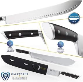 img 3 attached to 🔪 DALSTRONG - 14-inch Bull Nose Butcher & Breaking Knife - Gladiator Series - German ThyssenKrupp HC Steel - Includes Sheath Guard - NSF Certified