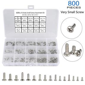 img 3 attached to 🔩 HanTof 800pcs Nickel-Plated Steel Phillips Pan Head Machine Screws: M1/M1.2/M1.4/M1.6/M1.7 sizes – Ideal for Small Electronic Repairs, Micro Screw Assortment Kit, Tiny Screw Set