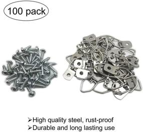 img 3 attached to 🖼️ EesTeck 100-Pack Small D-Ring Steel Picture Hangers with Screws - Ideal Solution for Hanging Clocks, Paintings, Artwork & Photos in Picture Frames