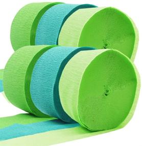 img 4 attached to 🎉 Summer Green Crepe Paper Streamer Rolls: 490-Feet Hanging Party Decor, 6 Rolls - Christmas DIY Art Supplies