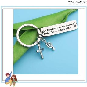 img 2 attached to 🎵 FEELMEM Music Lover Gift: Praise with Every Breath Keychain