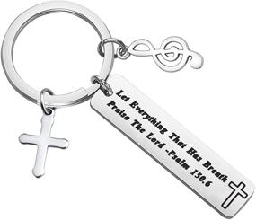 img 4 attached to 🎵 FEELMEM Music Lover Gift: Praise with Every Breath Keychain