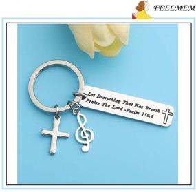 img 1 attached to 🎵 FEELMEM Music Lover Gift: Praise with Every Breath Keychain