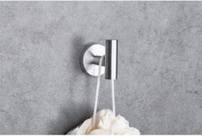 img 1 attached to USHOWER Stainless Steel Bathroom Towel Hooks, Brushed Nickel Finish, Pack of 2 - Durable SUS304 Construction