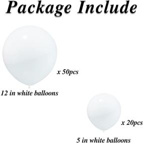 img 1 attached to 🎈 Honinda White Latex Balloons - 12 inch and 5 inch (70 Pack), Matte White Party Helium Balloons, Bulk for White Baby Shower Decorations, Wedding, Bridal Shower, Birthday Party Supplies