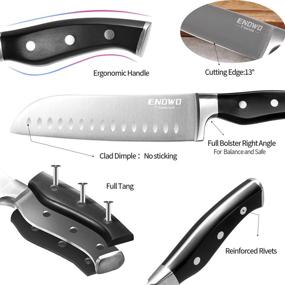 img 1 attached to 🔪 Enowo Chef Knife Set - Ultra Sharp 3-Piece Kitchen Knife Set with Premium German Stainless Steel, Finger Guard, Clad Dimple, Ergonomic Handle, and Gift Box