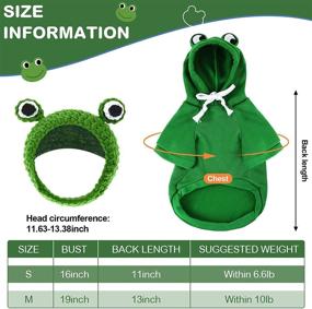 img 2 attached to 🎄 Hillban 2-Piece Christmas Dogs Frog Costume: Hooded Sweatshirt & Hat for Small Medium Dogs - Winter Warmth & Style