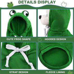 img 3 attached to 🎄 Hillban 2-Piece Christmas Dogs Frog Costume: Hooded Sweatshirt & Hat for Small Medium Dogs - Winter Warmth & Style