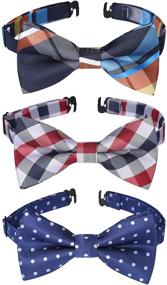 img 4 attached to HISDERN 3Pcs Boys Pre Tied Strap Boys' Accessories and Bow Ties: Stylish and Convenient!