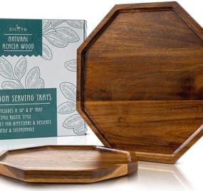 img 4 attached to 🌳 Stunning Acacia Wooden Serving Trays