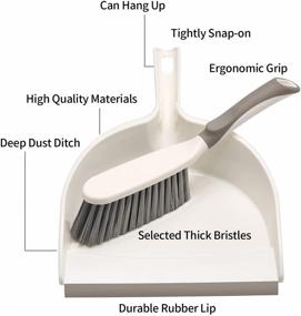 img 1 attached to 🧹 Dustpan and Brush Set, Dustpan Brush, Hand Broom, Whisk Broom, Mini Broom, Heavy Duty Dustpan Set with 3800+ Instagram Likes for Sofa, Floor, Pet, Car, Desk, Keyboard, Household Use