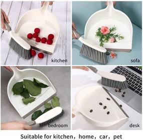 img 3 attached to 🧹 Dustpan and Brush Set, Dustpan Brush, Hand Broom, Whisk Broom, Mini Broom, Heavy Duty Dustpan Set with 3800+ Instagram Likes for Sofa, Floor, Pet, Car, Desk, Keyboard, Household Use