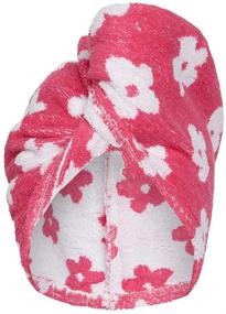 img 1 attached to Pink Flowers Turbie Twist Cotton Hair Towel and Bath Wrap Combo Pack