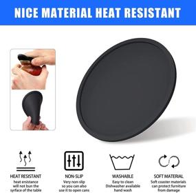 img 2 attached to 🔴 High-Quality Silicone Coasters: 6-Piece Non-Slip Cup Coasters Set for Drinks, Heat Resistant Cup Mate – Protect Your Tabletop & Furniture with Soft, Durable Coasters (Black)