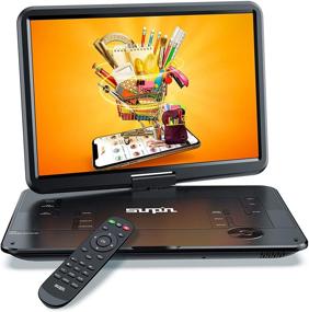img 4 attached to SUNPIN 17.9-inch Portable DVD Player with Large Swivel HD Screen, 6-Hour Rechargeable Battery, Anti-Shock, Resume Playback, AV in&amp;Out/USB/SD Card Support, Region-Free, Remote Control, Black