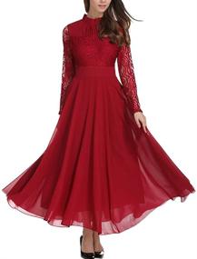 img 4 attached to Tiptupu Chiffon Dresses Elegant Burgundy Women's Clothing for Dresses