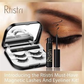 img 3 attached to 💫 Rtistri 6D 8D Magnetic Eyelashes with Eyeliner - High-End Kit in Portable Mirror Case - Reusable False Lashes with Magnet for a Natural Look