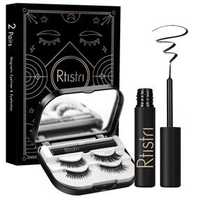 img 4 attached to 💫 Rtistri 6D 8D Magnetic Eyelashes with Eyeliner - High-End Kit in Portable Mirror Case - Reusable False Lashes with Magnet for a Natural Look