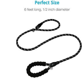 img 3 attached to 🐾 WePet Dog Training Slip Leash - 6 ft Long, Heavy Duty Reflective Rope with Comfortable Handle, Ideal for Medium to Large Dogs - Puppy Obedience Recall Training Lead