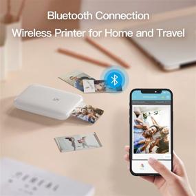 img 1 attached to Мини-принтер для фотографий по Bluetooth MT53 формата 2x3 совместимый с iPhone/Android (белый)