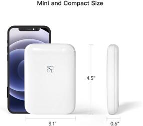 img 3 attached to Мини-принтер для фотографий по Bluetooth MT53 формата 2x3 совместимый с iPhone/Android (белый)
