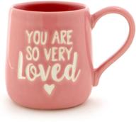 ❤️ enesco our name is mud “you are loved” pink stoneware engraved coffee mug - 1 pack, best for seo logo