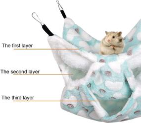 img 1 attached to 🐾 Ultimate Comfort for Small Pets: Petmolico Small Pet Cage Hammock - Plush Triple BunkBed Hanging Hammock for Parrot Sugar Glider Ferret Squirrel Hamster Rat Hideout - Ideal for Playing, Sleeping & Warmth