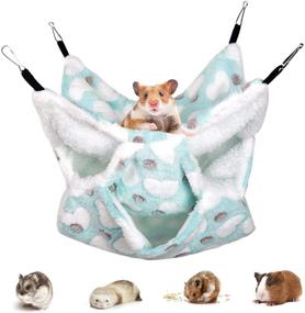 img 3 attached to 🐾 Ultimate Comfort for Small Pets: Petmolico Small Pet Cage Hammock - Plush Triple BunkBed Hanging Hammock for Parrot Sugar Glider Ferret Squirrel Hamster Rat Hideout - Ideal for Playing, Sleeping & Warmth