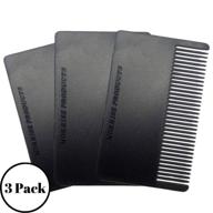 3 pack wallet comb hair, beard, mustache anti static 💇 comb - portable grooming kit for on-the-go styling, detangling, and brushing logo