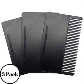 img 4 attached to 3 Pack Wallet Comb Hair, Beard, Mustache Anti Static 💇 Comb - Portable Grooming Kit for On-the-go Styling, Detangling, and Brushing