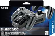 enhance your gaming experience with the nyko charge base - playstation 4: modern and simple drop and charge design, dual patented dongle charging port, usb and wall mount included for super fast charging of ps4, ps4 pro and ps4 slim controllers logo